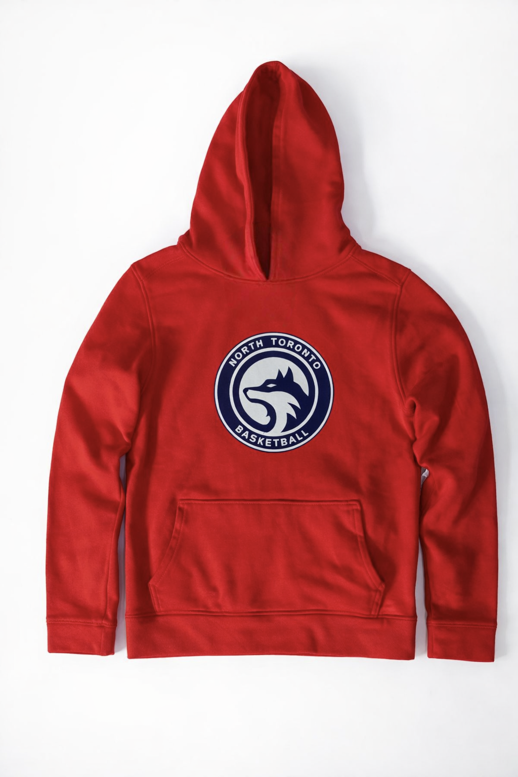 Men’s Casual Red Hooded Sweatshirt with Front Print