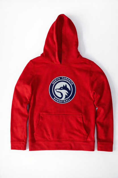 Men’s Casual Red Hooded Sweatshirt with Front Print