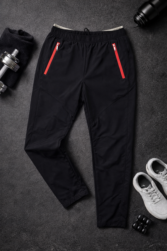 Men’s Premium Active Jogger Pants with Red Zip Pockets