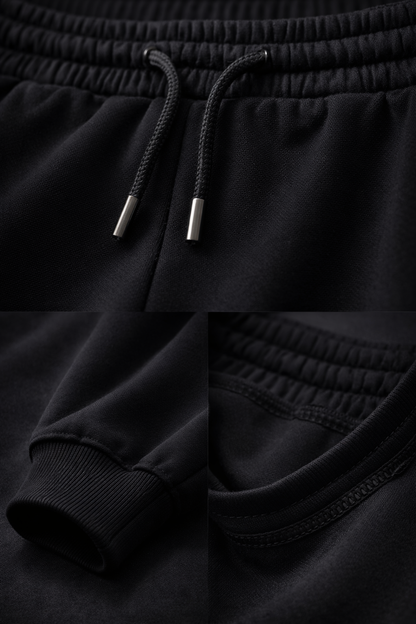 Kealix Men’s Black Premium Jogger Track Pants with Zipper Pockets