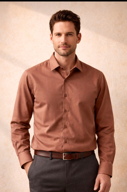 Classic Men's Light Coffee
Formal-Casual Shirt