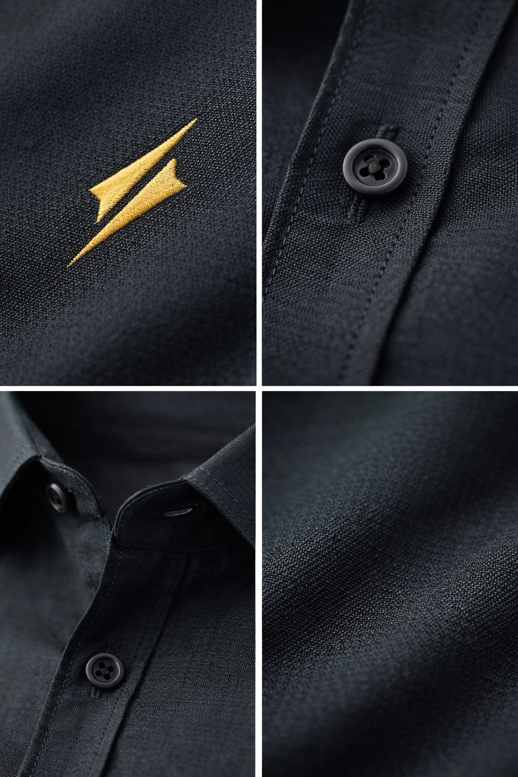 Kealix Men’s Solid Black Casual Shirt – Premium Fabric